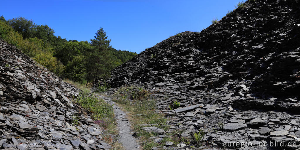 Detailansicht von Wanderweg, Schiefergrube im Kaulenbachtal