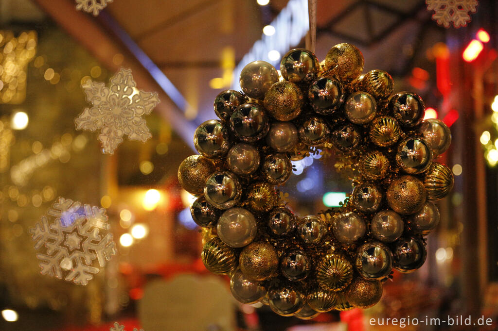 Detailansicht von Weihnachtsdekoration in Valkenburg