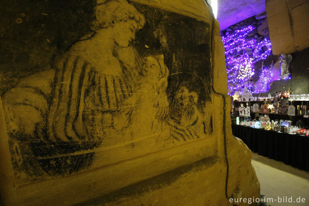 Detailansicht von Weihnachtsmarkt in der Fluweelengrotte in Valkenburg