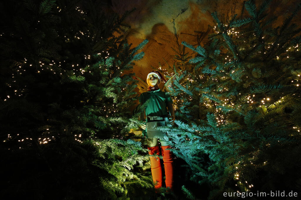 Detailansicht von Weihnachtsmarkt in der Fluweelengrotte in Valkenburg