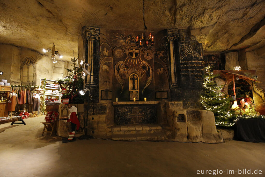 Detailansicht von Weihnachtsmarkt in der Fluweelengrotte in Valkenburg