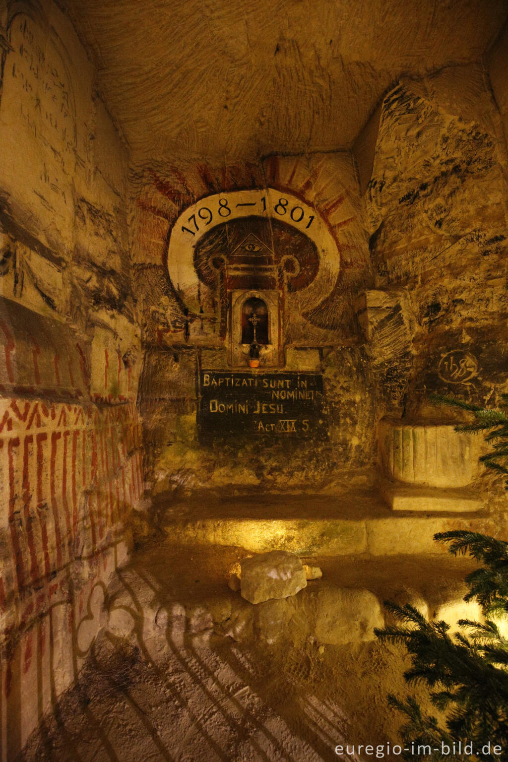 Detailansicht von Weihnachtsmarkt in der Fluweelengrotte in Valkenburg