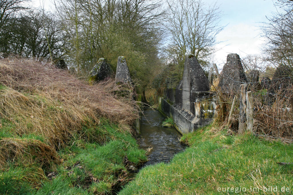 Detailansicht von Westwall bei Herzogenrath-Bank mit Amstelbach