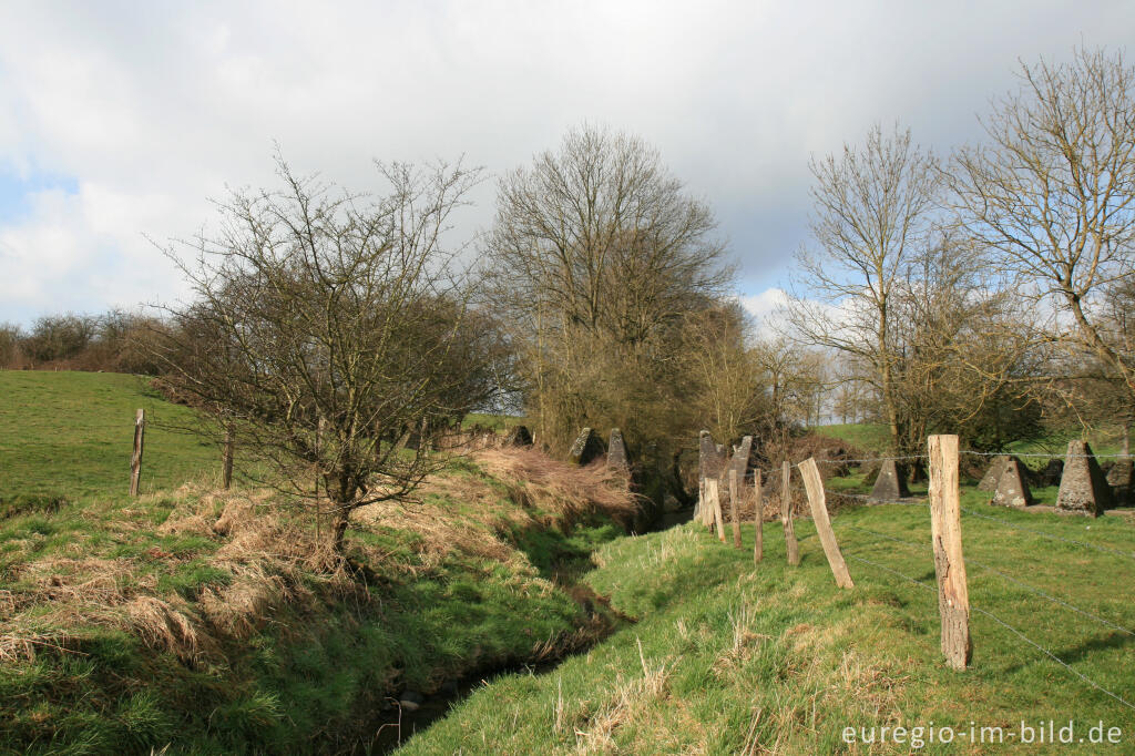 Detailansicht von Westwall bei Herzogenrath-Bank mit Amstelbach