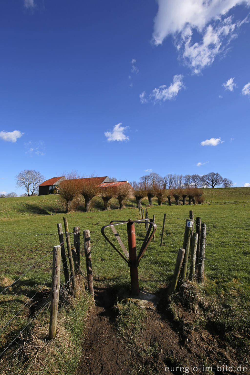 Detailansicht von Wiesenweg mit Stiegel bei Terziet in Südlimburg