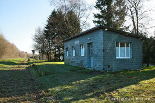 Bahntrasse und Bahnhof der ehemaligen Vennbahn in Roetgen vor Fertigstellung des Vennbahnradwegs