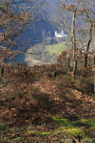 Blick vom Meuchelberg auf das Kraftwerk Heimbach und das Staubecken Heimbach 