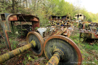 Das Gelände des historischen Bahnhofs Raeren, 2017 fotografiert