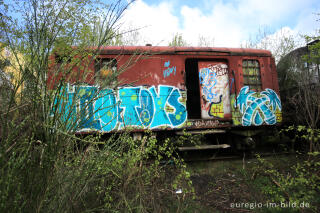 Das Gelände des historischen Bahnhofs Raeren, 2017 fotografiert