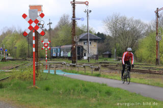 Das Gelände des historischen Bahnhofs Raeren, 2017 fotografiert