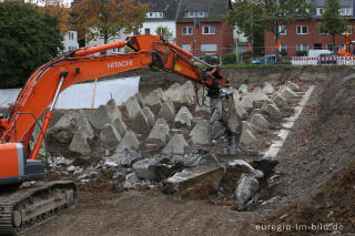 Höckerlinie des Westwalls in Aachen, freigelegt bei Bauarbeiten 2014