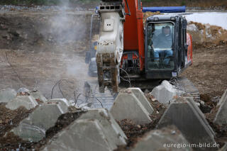 Höckerlinie des Westwalls in Aachen, freigelegt bei Bauarbeiten 2014