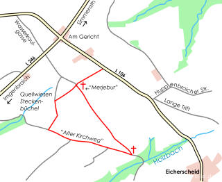 Wanderkarte für eine 2,7 km lange Wanderung bei Eicherscheid