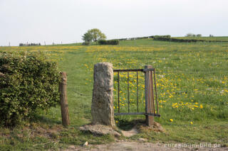 Wiesenweg und Drehsperre bei Raeren, Belgien